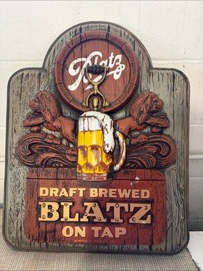 Draft Brewed On Tap Wall Plaque - Brown/Yellow